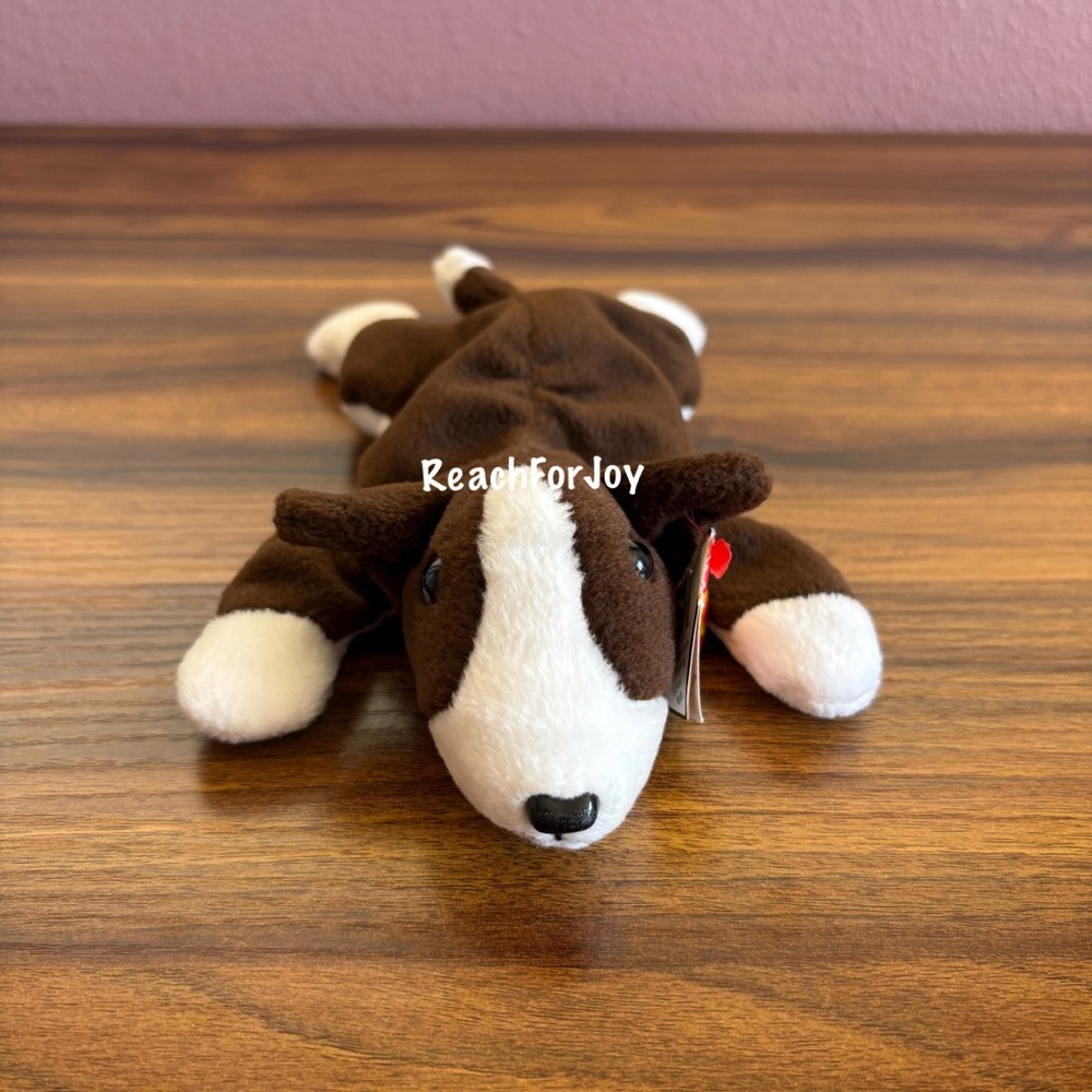 Ty Beanie Baby Bruno The Bull Terrier Dog Plush Stuffed Animal
